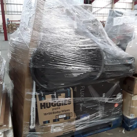PALLET OF ASSORTED PRODUCTS INCLUDING FLYMO POWER VAC, PET CARRIER, EPSON PRINTER