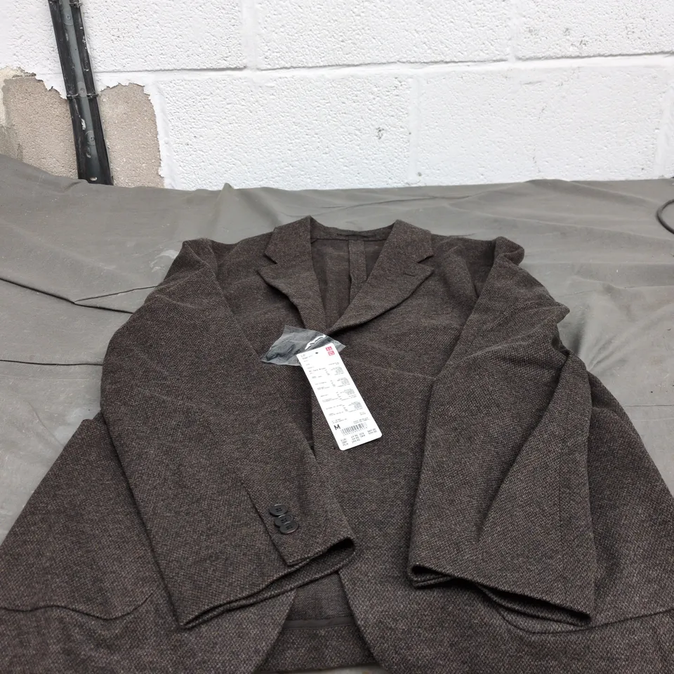 UNIQLO BRUSHED JERSEY JACKET DARK BROWN MEDIUM WITH TAGS