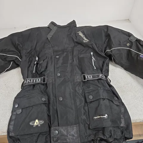 AKTO BLACK MOTORCYCLE JACKET WITH TWIN SKIN SYSTEM - MEN'S