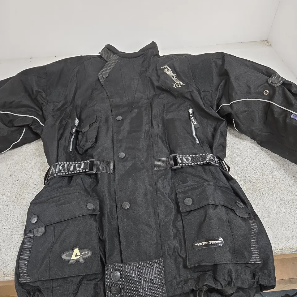 AKTO BLACK MOTORCYCLE JACKET WITH TWIN SKIN SYSTEM - MEN'S
