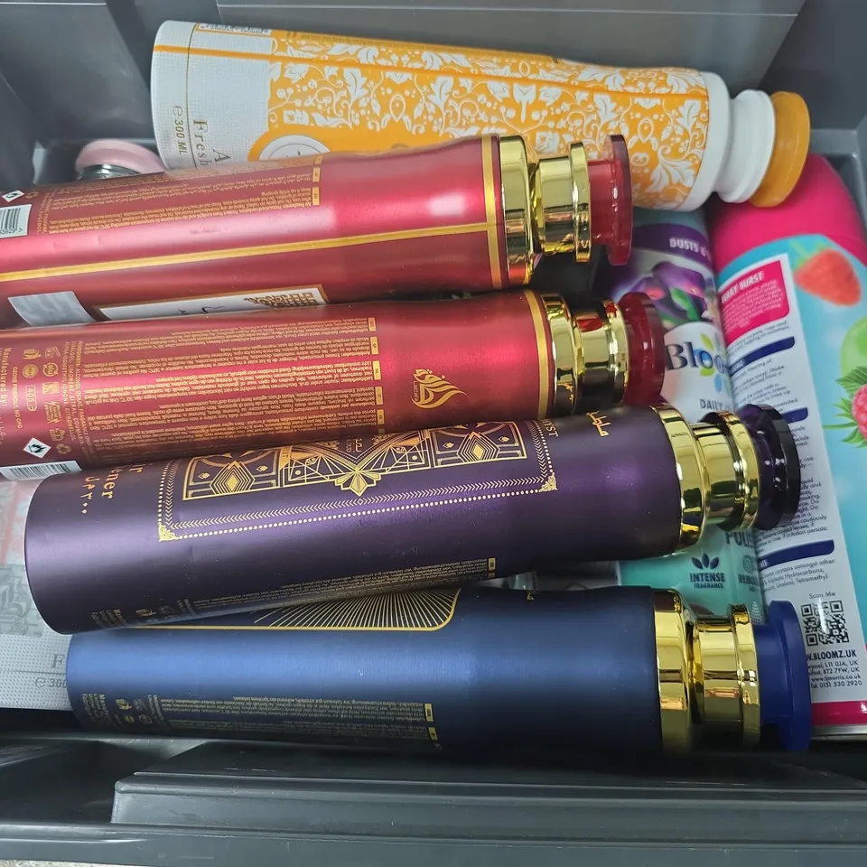APPROXIMATELY 15 ASSORTED AEROSOLS TO INCLUDE BLOOMZ FOAMING SPRAY, VODUZ TREND SETTER, LYNX EPIC FRESH, ETC - COLLECTION ONLY