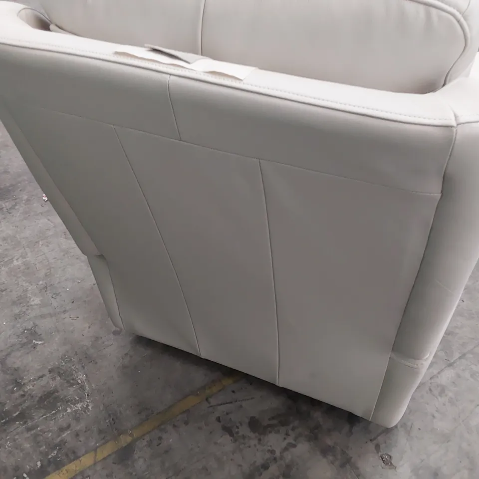 QUALITY BRITISH DESIGNER G PLAN KINGSBURY EASY CHAIR CAMBRIDGE CHALK LEATHER 