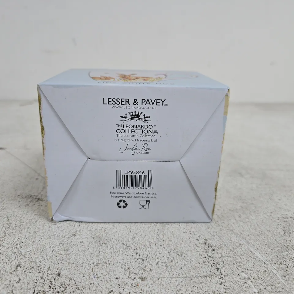 LESSER AND PAVEY THE LEONARDO COLLECTION "HARES" FINE CHINA MUG BOXED