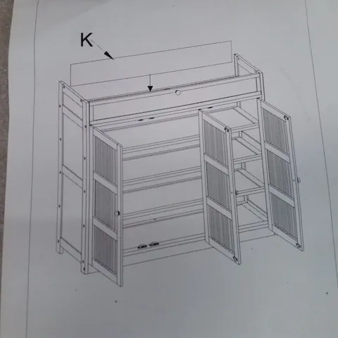 BOXED 18 PAIR FLIP DOWN SHOE STORAGE CABINET (1 BOX)