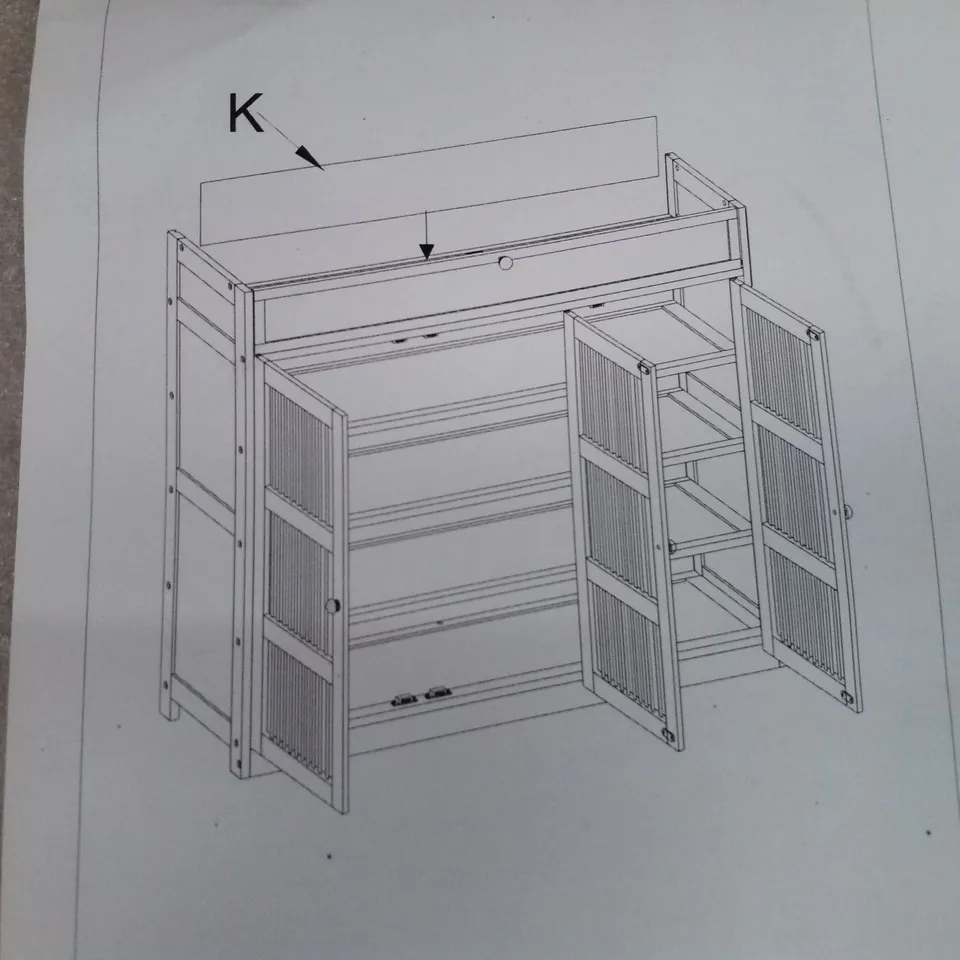 BOXED 18 PAIR FLIP DOWN SHOE STORAGE CABINET (1 BOX)