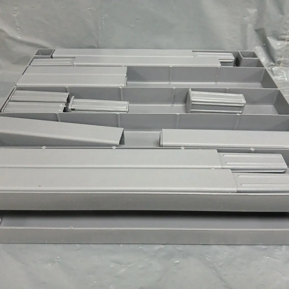 BOXED SET OF 2 GREY PLASTIC SHELVES