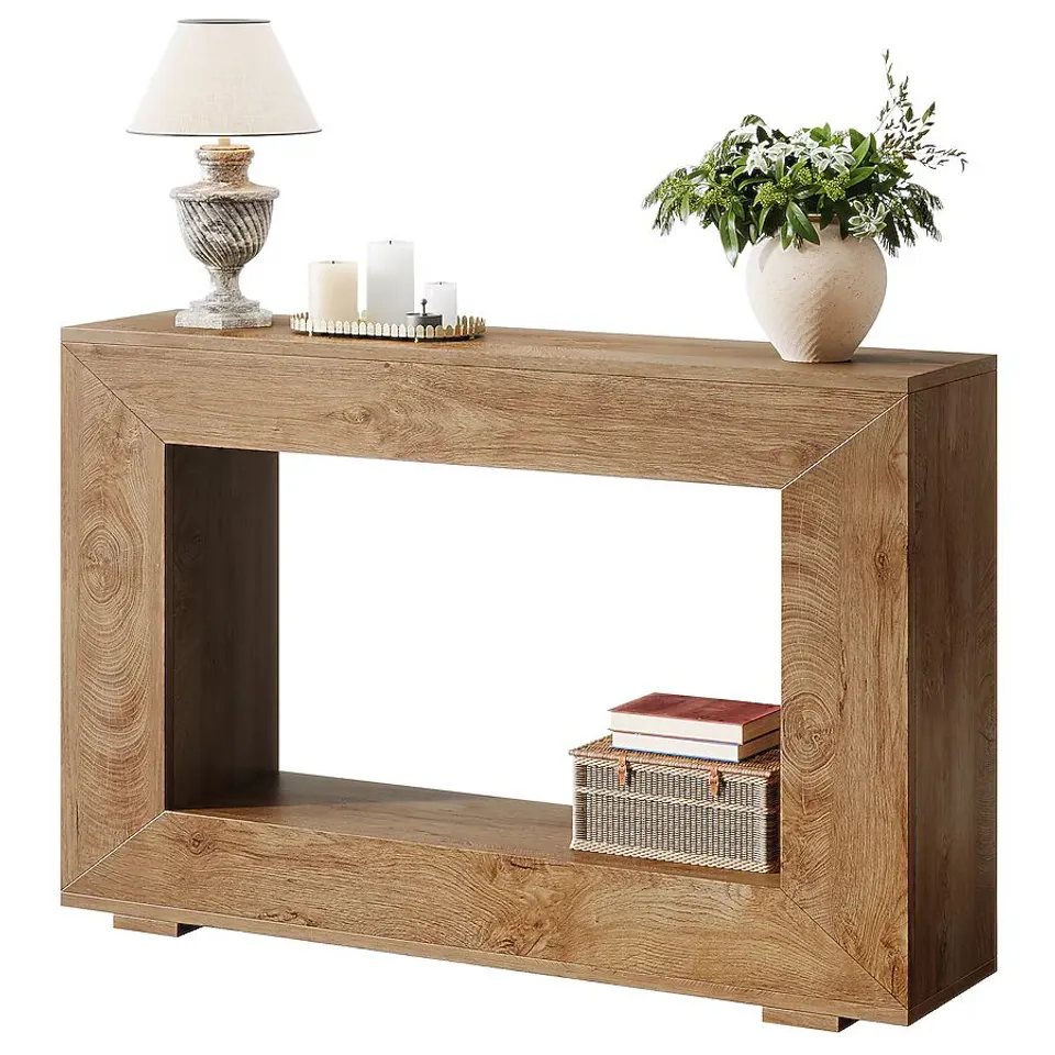 BOXED TRIBESIGNS FARMHOUSE RECTANGULAR WOOD FINISHED 47.2-IN W X 33.9-IN H CONSOLE TABLE