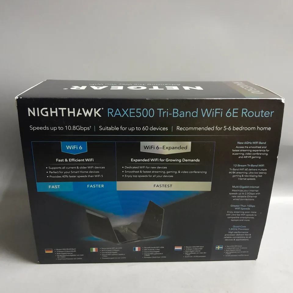 BOXED NETGEAR NIGHTHAWK RAXE500 TRI-BAND WIFI ROUTER WIFI 6E