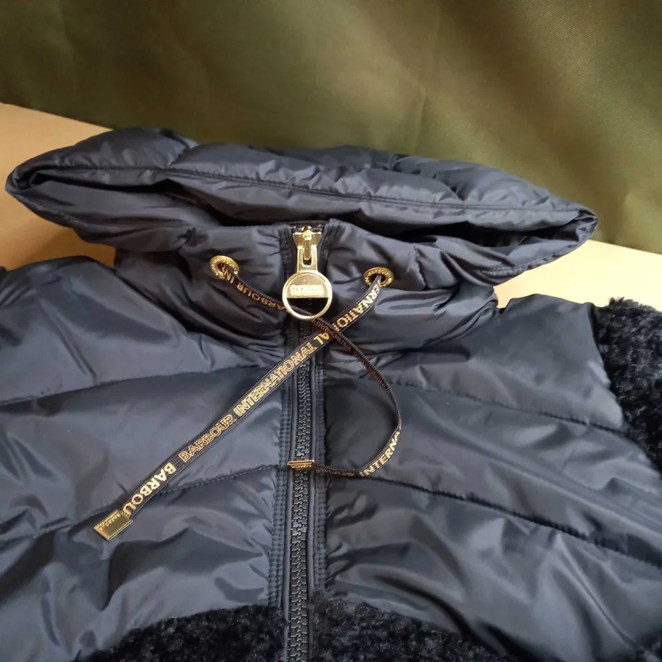 BARBOUR BLACK BORG/PADDED WINTER JACKET - SIZE 10