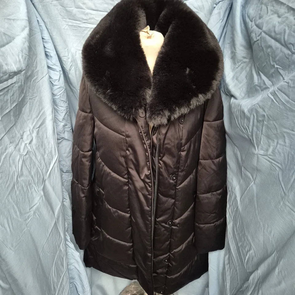 HOBBS LONDON SERENA PUFFER COAT – BLACK, UK 12