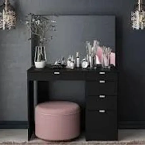 BOXED MARQUIZE DRESSING TABLE WITH MIRROR - BLACK (1 BOX)