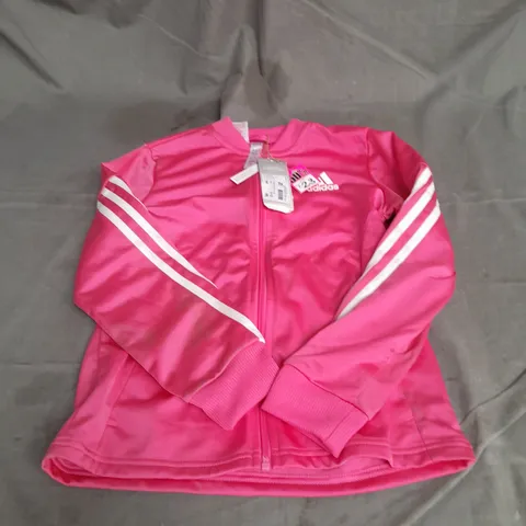 ADIDAS GIRLS 3 STRIPE TRACK TOP IN PINK SIZE 9-10 M