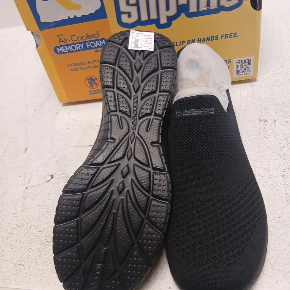 SKECHERS SLIP-INS MEMORY FOAM SHOES – BLACK, UK 5