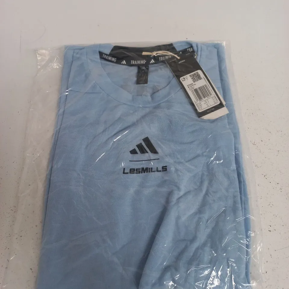 BAGGED ADIDAS LES MILLS TRAINING T-SHIRT – LIGHT BLUE - SIZE XS
