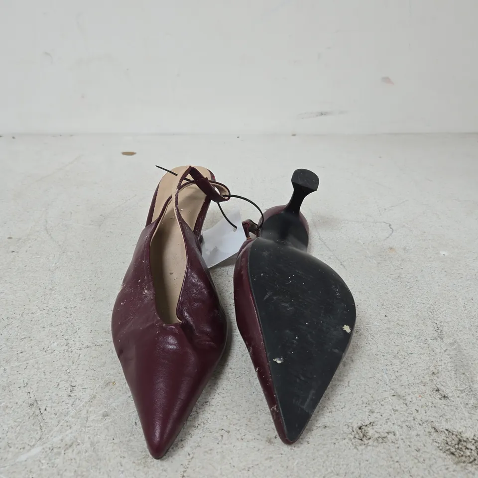 DANSI WOMEN'S BURGUNDY LEATHER SLINGBACK HEELS SIZE EU 40