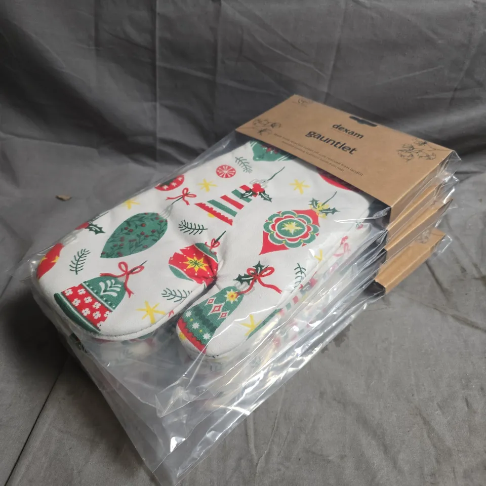 5 X DEXAM CHRISTMAS THEMED GAUNTLET GLOVES 
