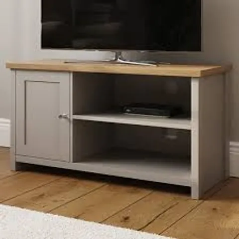 BOXED GFW LANCASTER SINGLE DOOR 2 SHELF SMALL TV CABINET - GREY (1 BOX)
