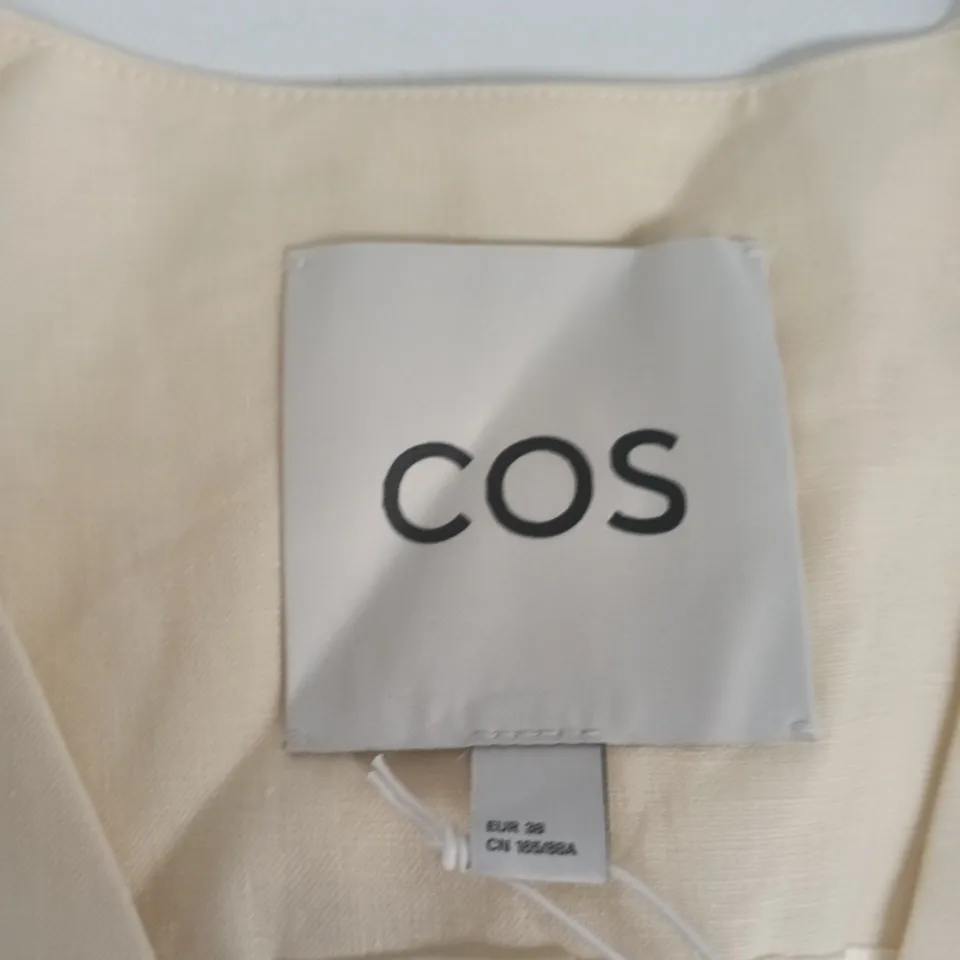 COS CREAM SLEEVELESS WAISTCOAT WITH PATCH POCKETS – UK 10 (EU 38)