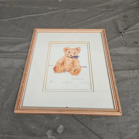 FRAMED JANET JUDGE "SCRUFFY BEAR" ARTWORK 184/500 - COLLECTION ONLY