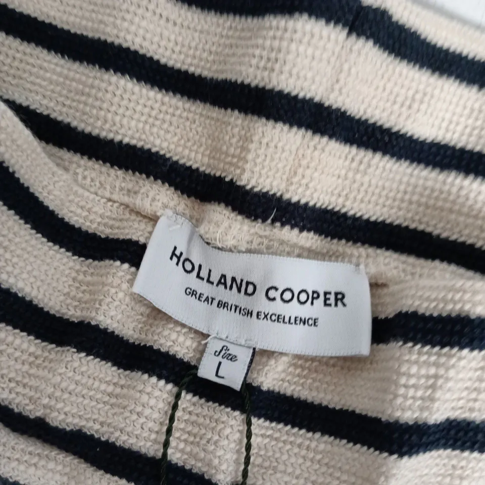 HOLLAND COOPER PORTOFINO CO-ORD SKIRTIN NATURAL/INK NAVY - LARGE