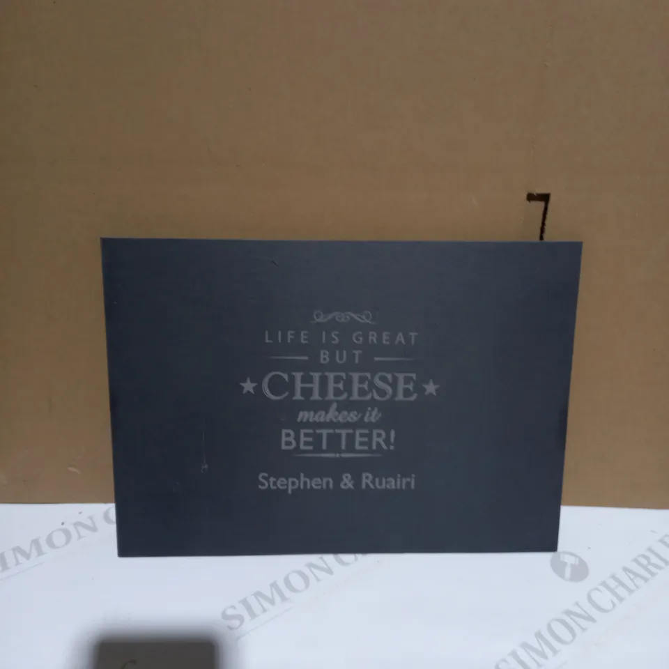PERSONALISED CHEESE MAKES LIFE BETTER BOARD RRP £15.99