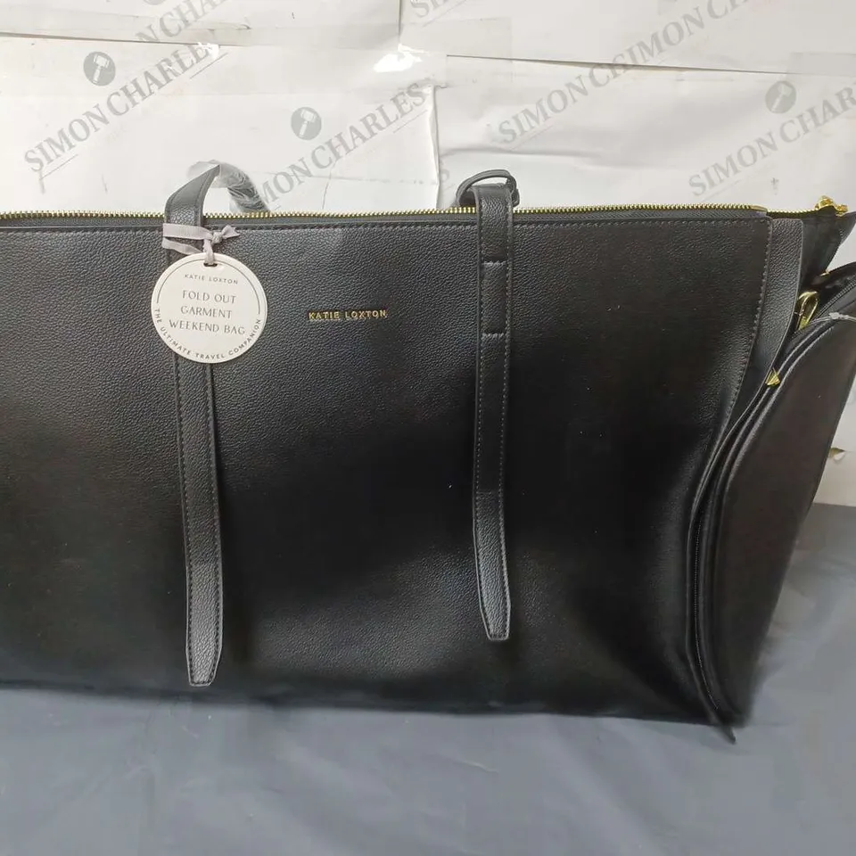 KATIE LOXTON FOLD OUT GARMENT WEEKEND BAG BLACK
