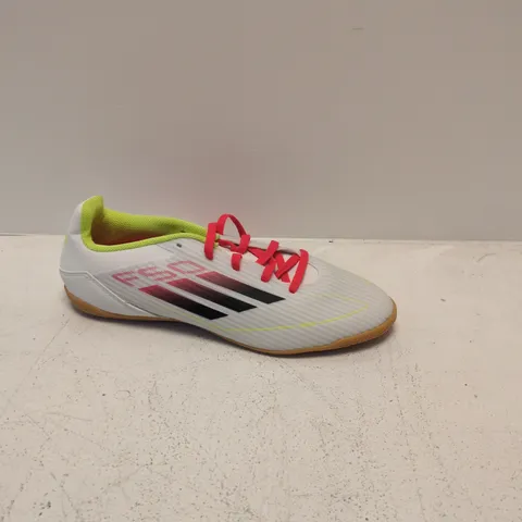 ADIDAS F50 INDOOR SOCCER SHOES – WHITE/NEON (UK 7.5)