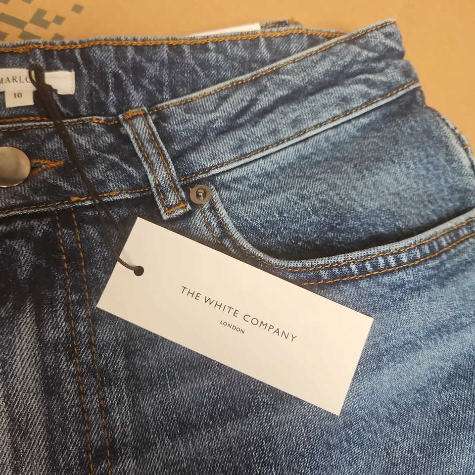 THE WHITE COMPANY MARLOW STRAIGHT LEG JEANS – UK 10 – MID WASH DENIM