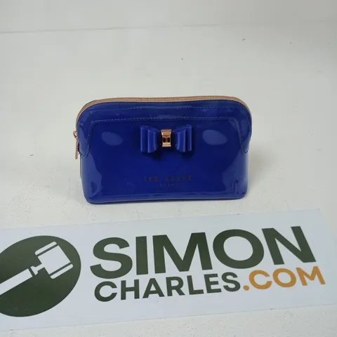 TED BAKER BLUE PATENT BOW CLUTCH WALLET
