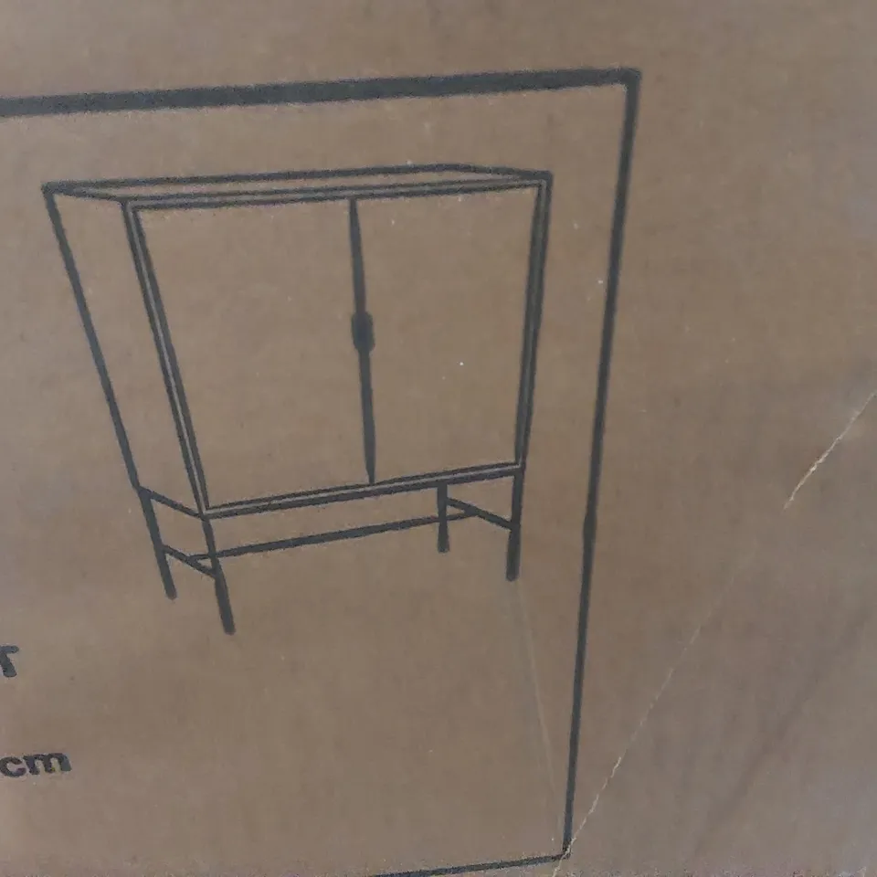 BOXED ATKIN AND THYME LEAF BAR CABINET