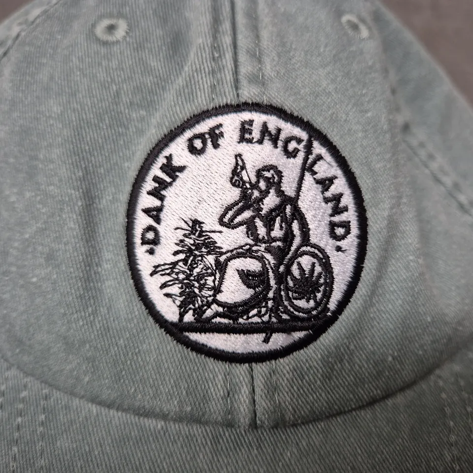 DANK OF ENGLAND EMBROIDERED PATCH CAP – GREY COTTON, ADJUSTABLE BACK