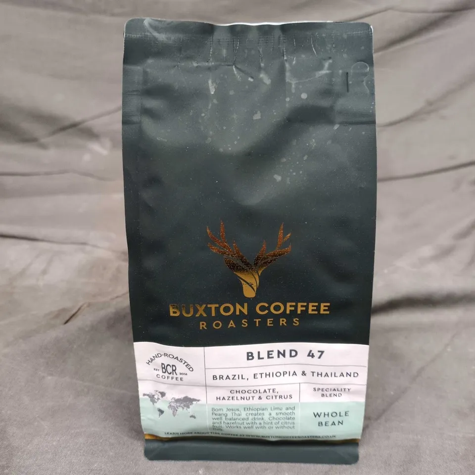 LOT OF 6 PACKS OF BUXTON COFFEE ROASTERS BLEND 47 WHOLE BEANS 225G PER PACK