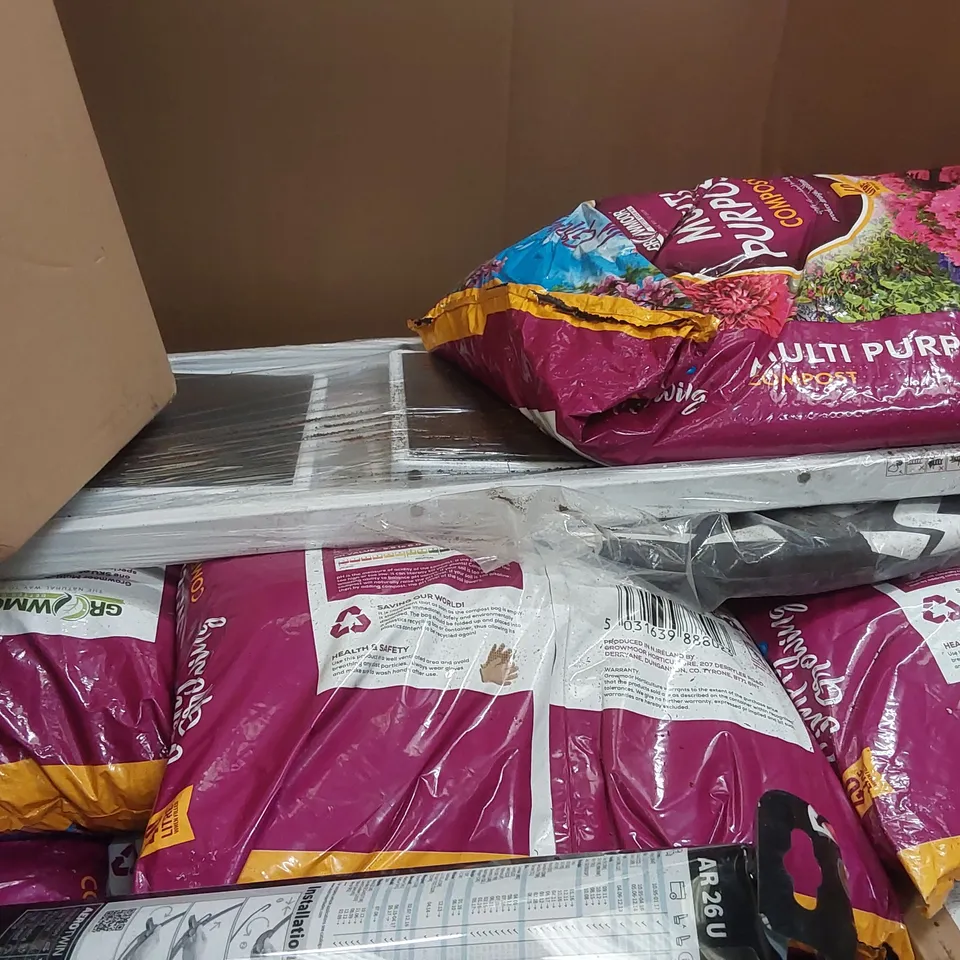 PALLET OF ASSORTED ITEMS TO INCLUDE: AIR FRYER, MINKY 3-TIER CLOTHES AIRER, STEP LADDER, COMPOST ECT