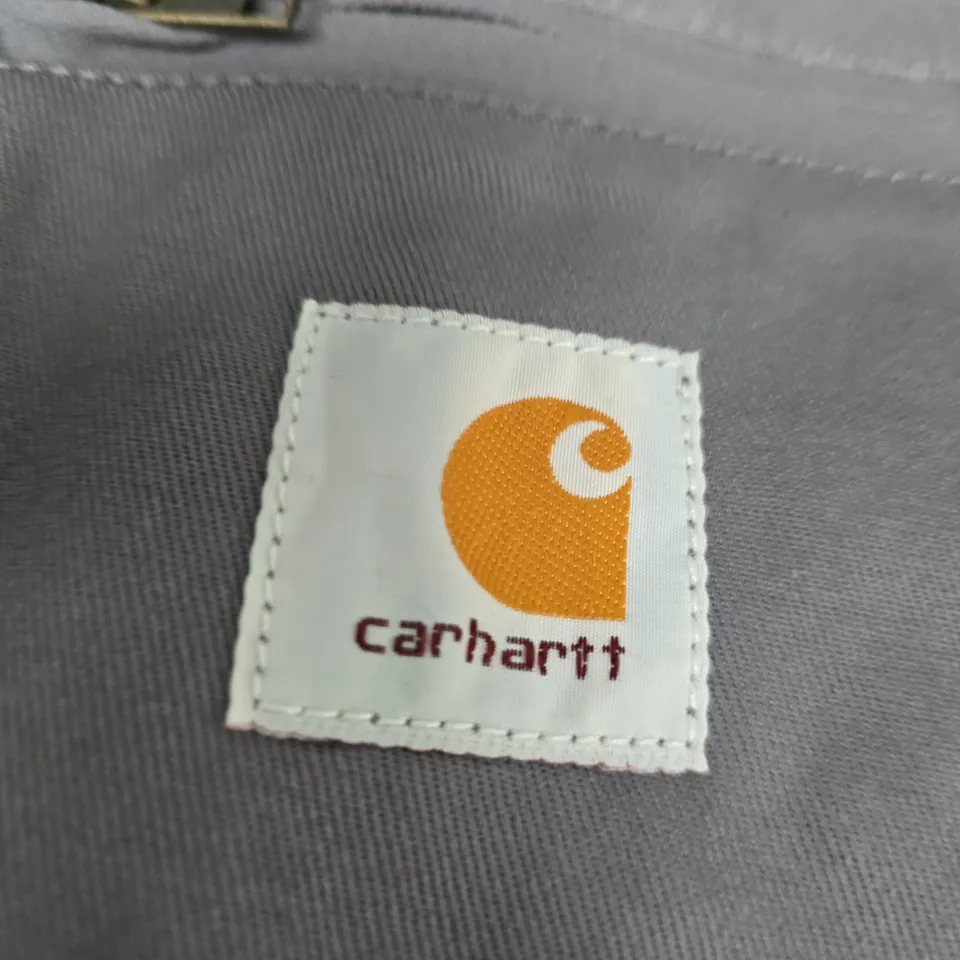 CARHARTT GREY WORK JACKET – ZIP FRONT, CHEST LOGO PATCH