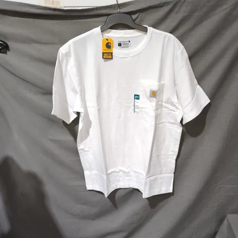 CARHARTT RELAXED FIT T-SHIRT - WHITE, SIZE L