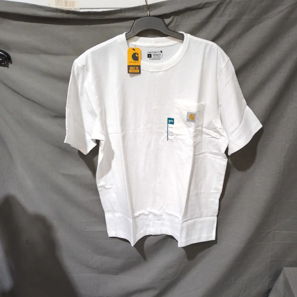 CARHARTT RELAXED FIT T-SHIRT - WHITE, SIZE L