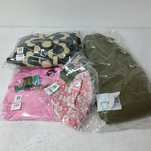 APPROXIMATELY 42 BRAND NEW REGATTA/DARE2B KIDS CLOTHING ITEMS IN VARIOUS SIZES, STYLES & COLOURS TO INCLUDE OUTMOVE II PANT, CROW HAT, ANIMAL TOWEL ROBE, ETC