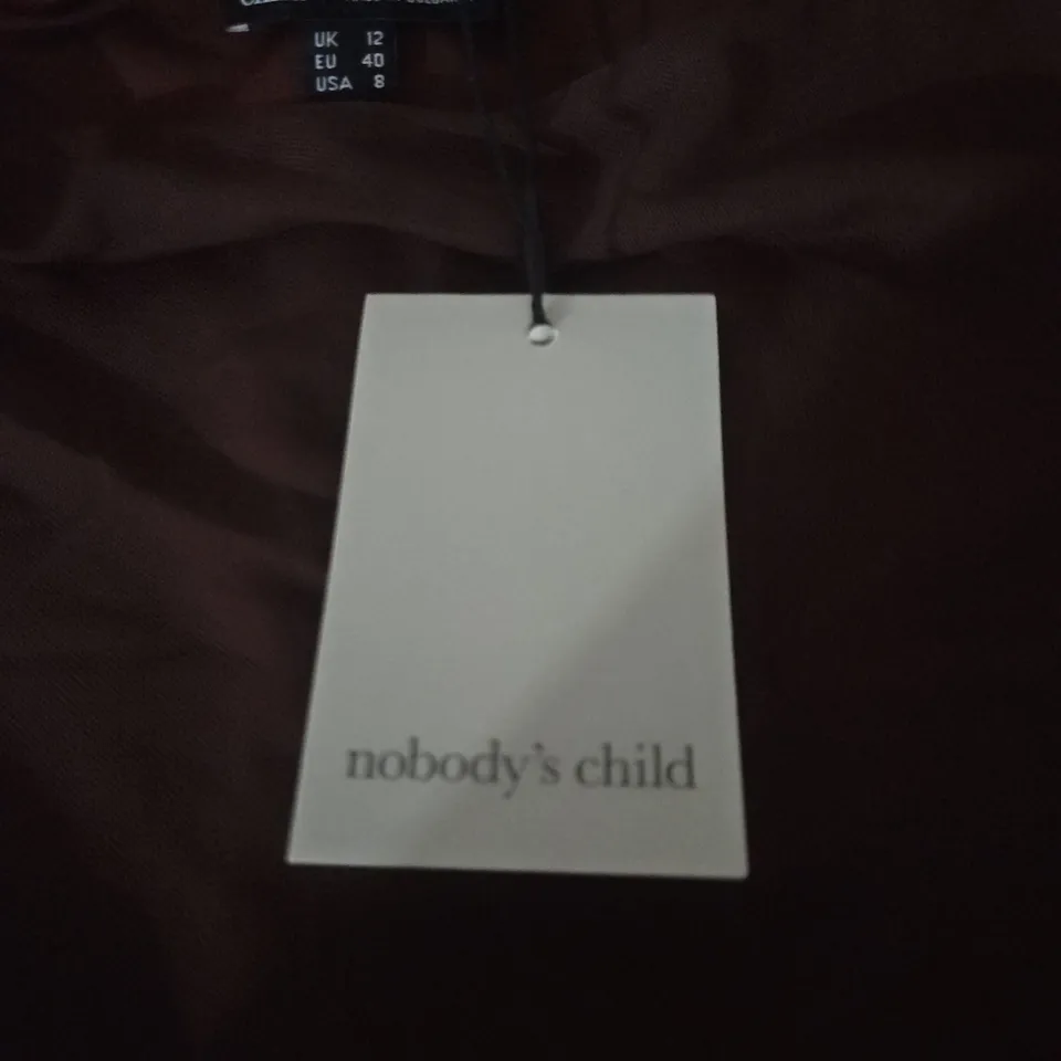 NOBODY'S CHILD BROWN DRESS – UK 12 (EU 40, USA 8) MADE IN BULGARIA