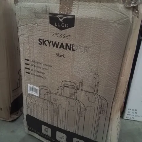 BOXED LUGG 3PCS SKYWANDER LUGGAGE SET  -BLACK-