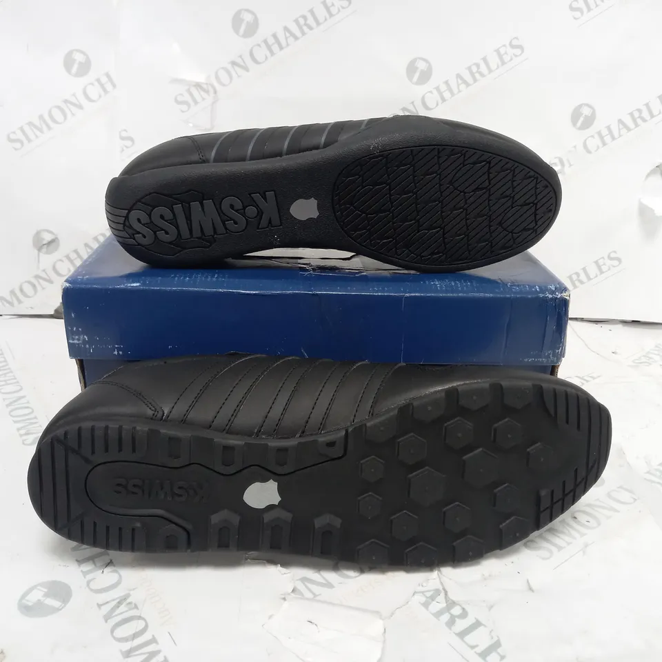 BOXED K SWISS TRAINERS IN BLACK - UK 11
