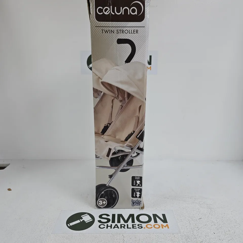 BOXED CELUNA TWIN DOLL STROLLER