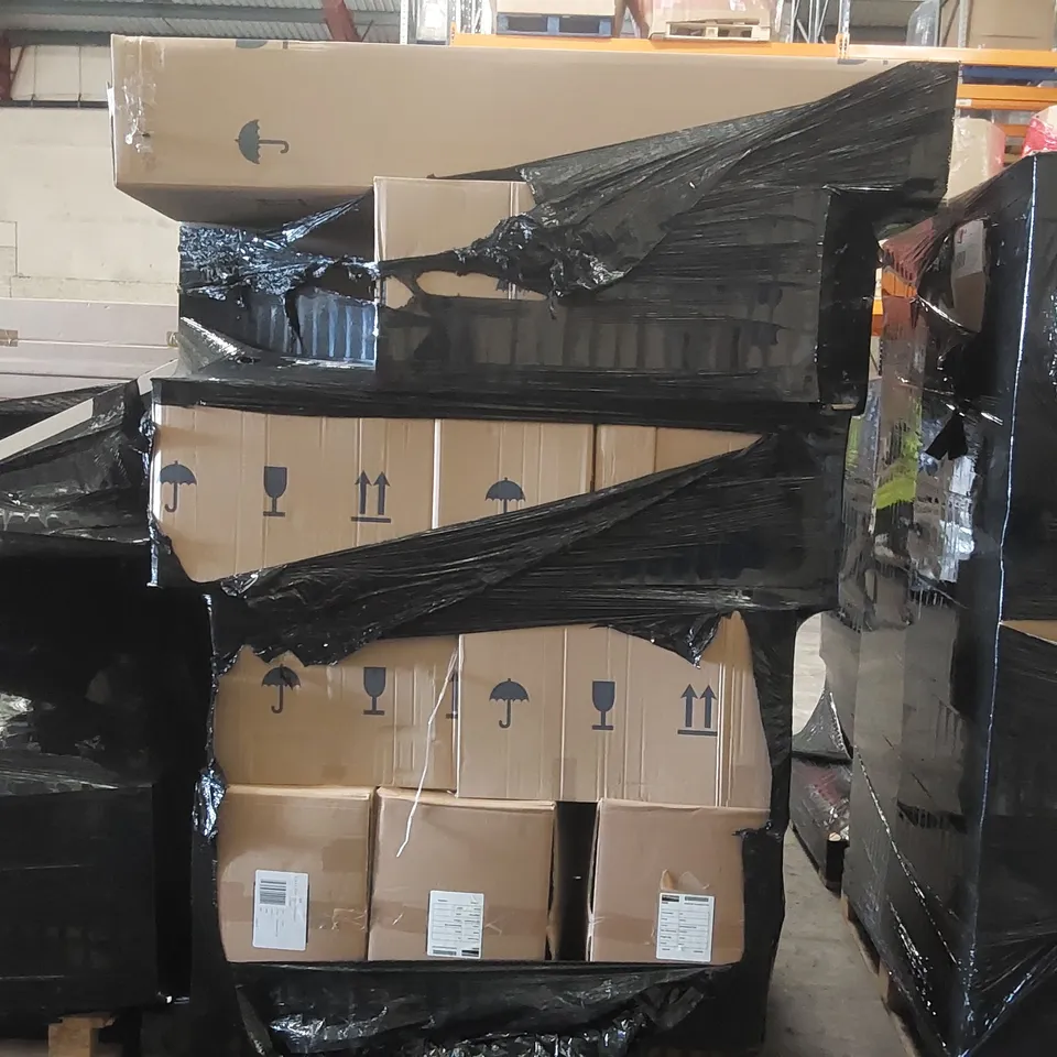 PALLET CONTAINING A LARGE QUANTITY OF BATHROOM FURNITURE PARTS INCLUDING: WH COMPLIMENT UNIT CARCASSES ECT