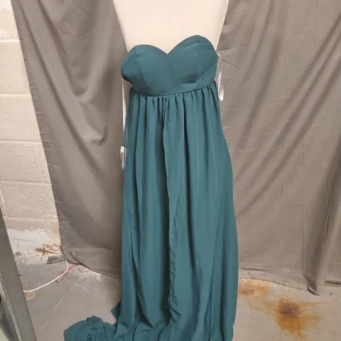JJS HOUSE BACK ZIP DRESS IN EMERALD - BUST: 31.15" & WAIST: 24.50"