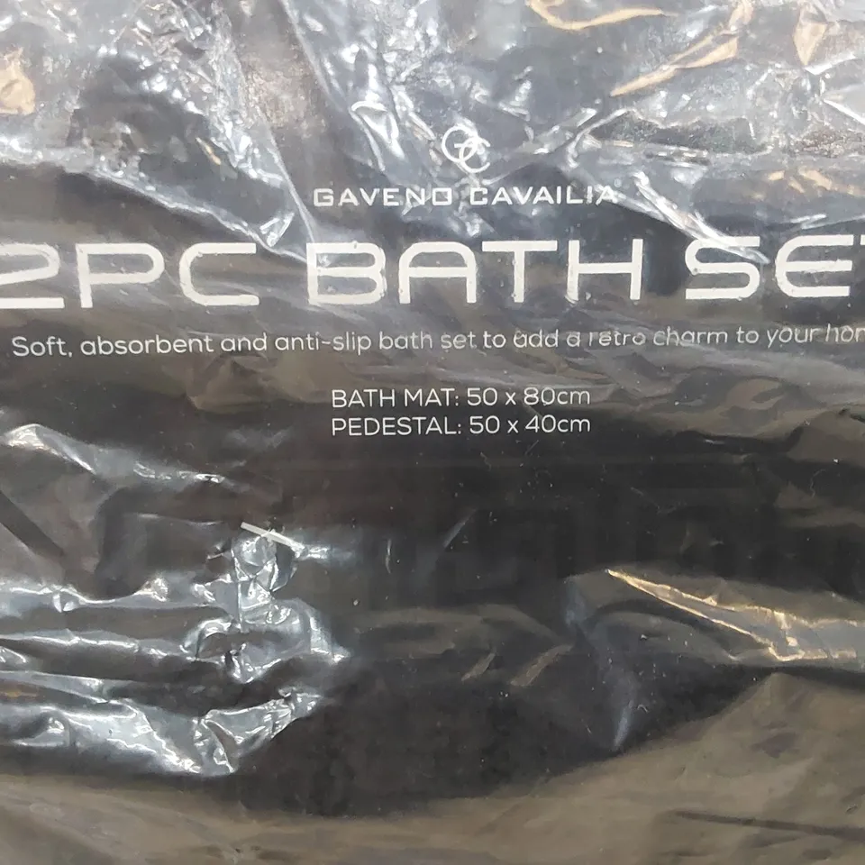 BAGGED GAVENO CAVAILIA 2 PIECE RECTANGLE/U-SHAPED BATH MAT SET - BLACK (1 ITEM)