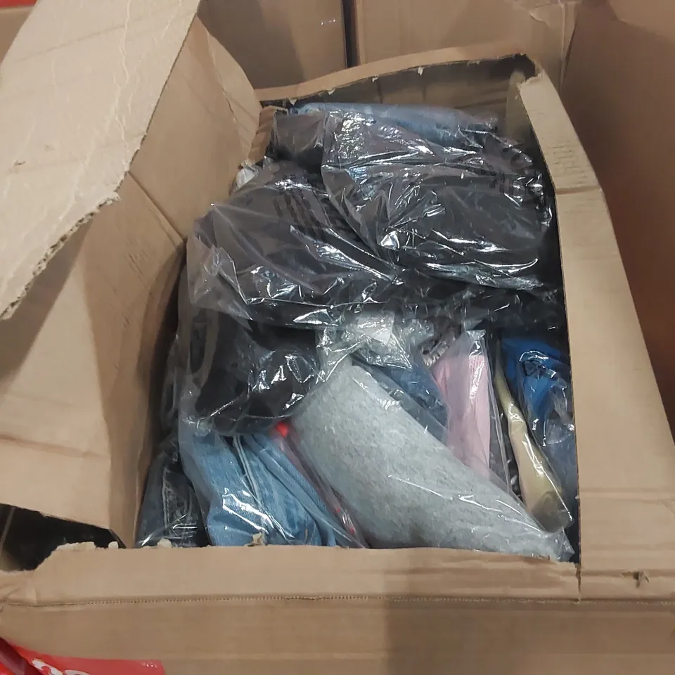 PALLET CONTAINING A LARGE QUANTITY OF BRAND NEW ASSORTED PRODUCTS INCLUDING: JEANS, SUIT TROUSERS, BIKINI BOTTOMS, T-SHIRTS, JUMPERS ECT