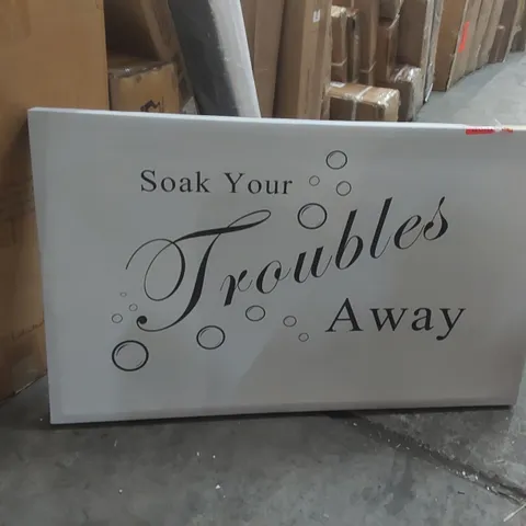 BATHROOM QUOTE SOAK YOUR TROUBLES AWAY GREY - PRINT