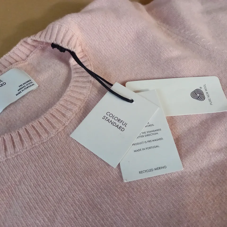 COLOURFUL STANDARD PURE NEW WOOL PINK JUMPER - M