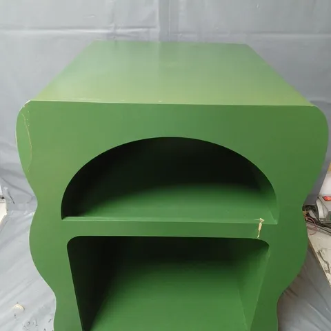 GREEN WIGGLE EDGE BED SIDE TABLE - COLLECTION ONLY