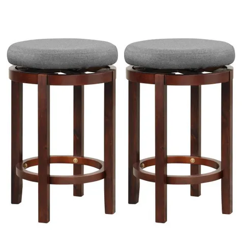 BOXED COUNTER HEIGHT STOOL SET OF 2 GREY