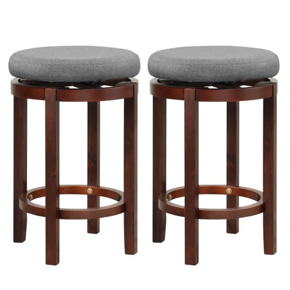 BOXED COUNTER HEIGHT STOOL SET OF 2 GREY